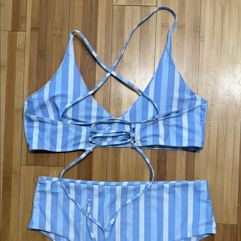 Blue Striped Bikini Set - Picture 3 of 3